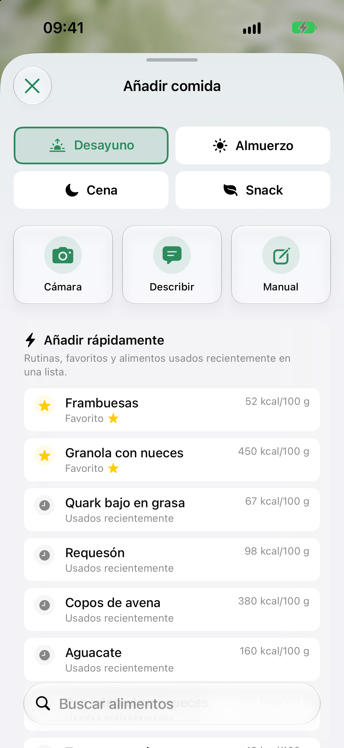 Añadir comida