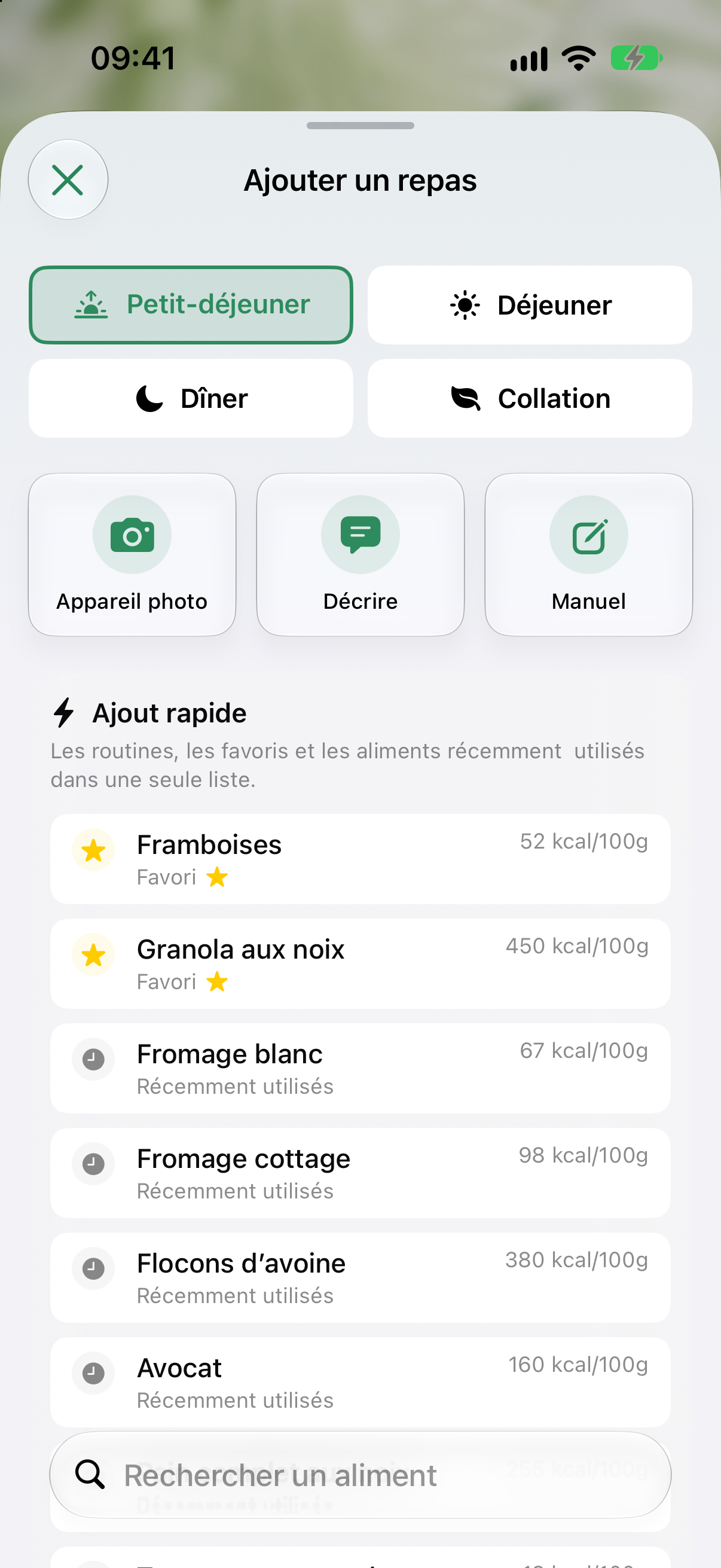 Ajouter un aliment