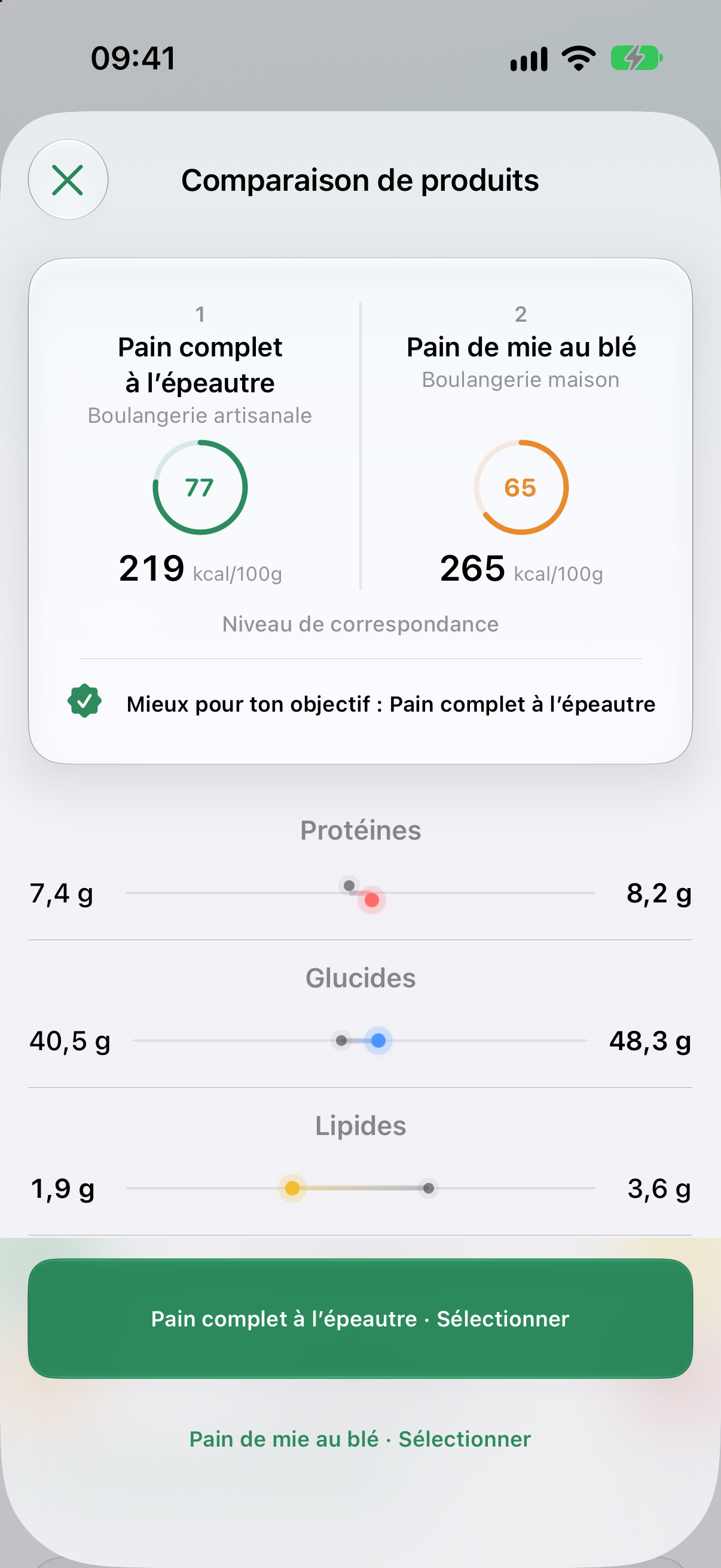 Comparaison de produits